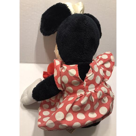 Vintage Minnie Mouse Plush Doll Stuffed Animal Classic Disney Applause White Bow - Picture 7 of 9